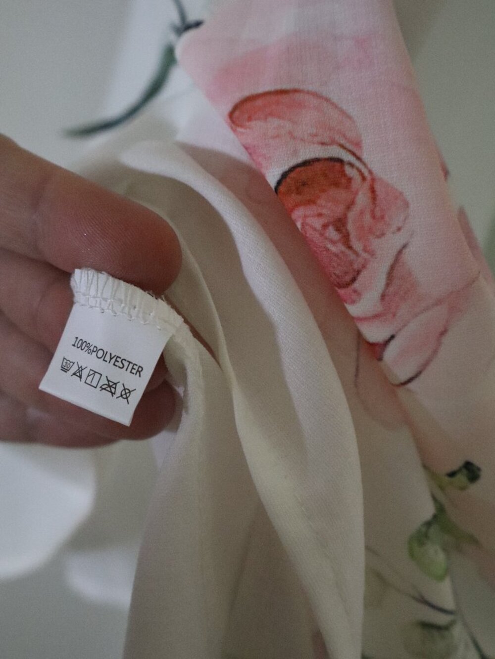 Sheer White Floral Loose Fitting Blouse Size XL - Picture 4 of 6